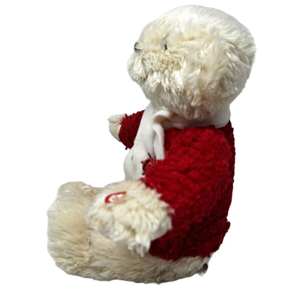 Hallmark Jingle Bear Musical Plush Red Sweater White Scarf with Bells Christmas - Picture 4 of 9